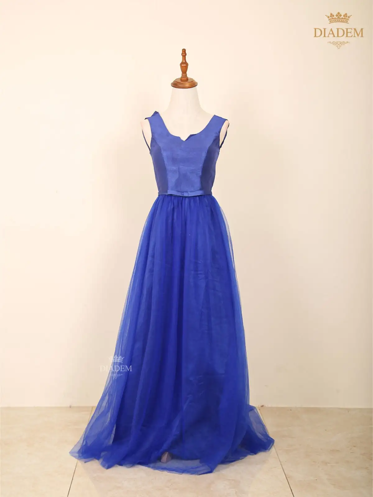 Attractive Color A-line Party Wear Gown With Waist Belt