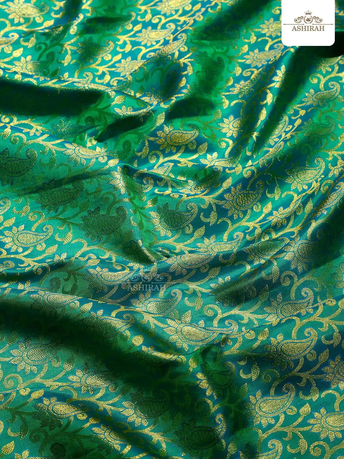 Teal Pure Kanchipuram Silk Saree With Brocade On The Body And Peacock Motifs Zari Border