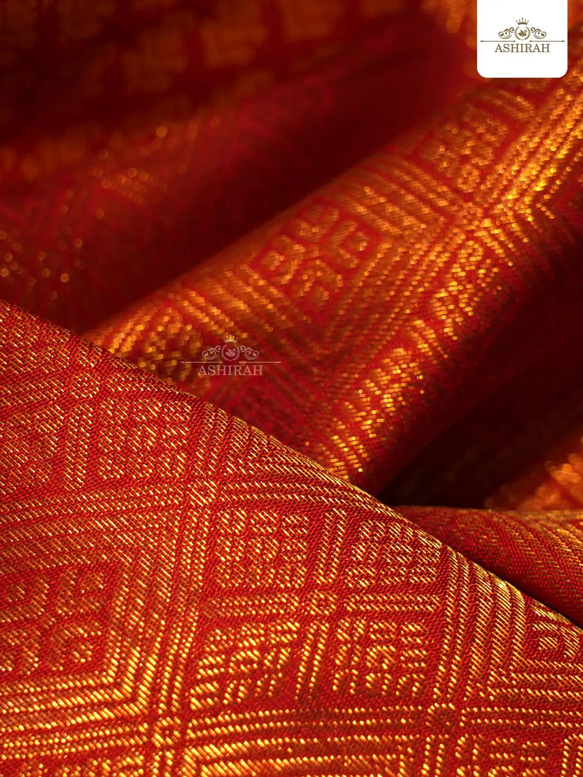 Orange Pure Kanchipuram Silk Saree With Design Motifs And Brocade On The Body And Paisley Motifs Zari Border