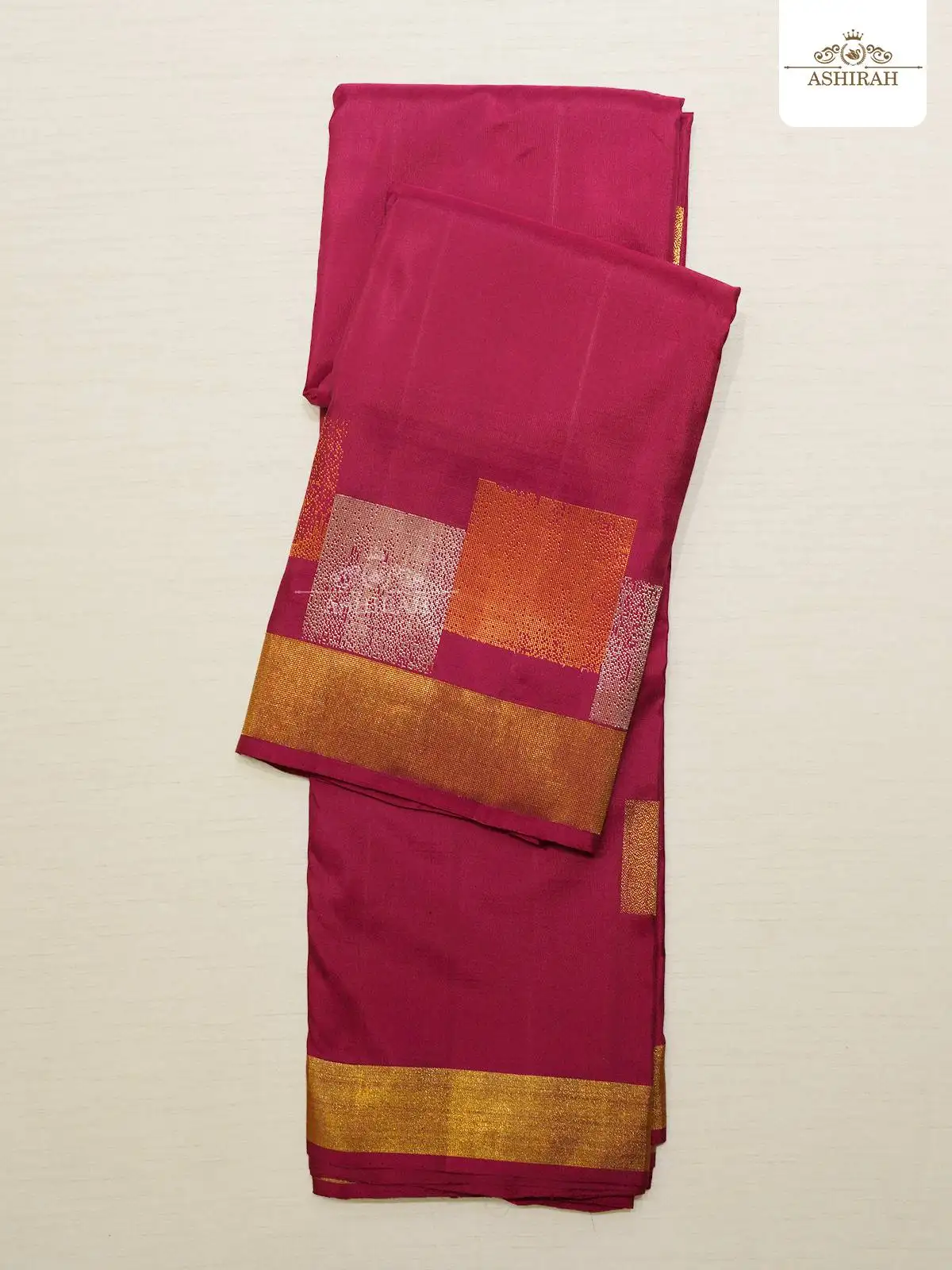 Burgundy Pure Kanchipuram Silk Saree And Checks Design Zari Border