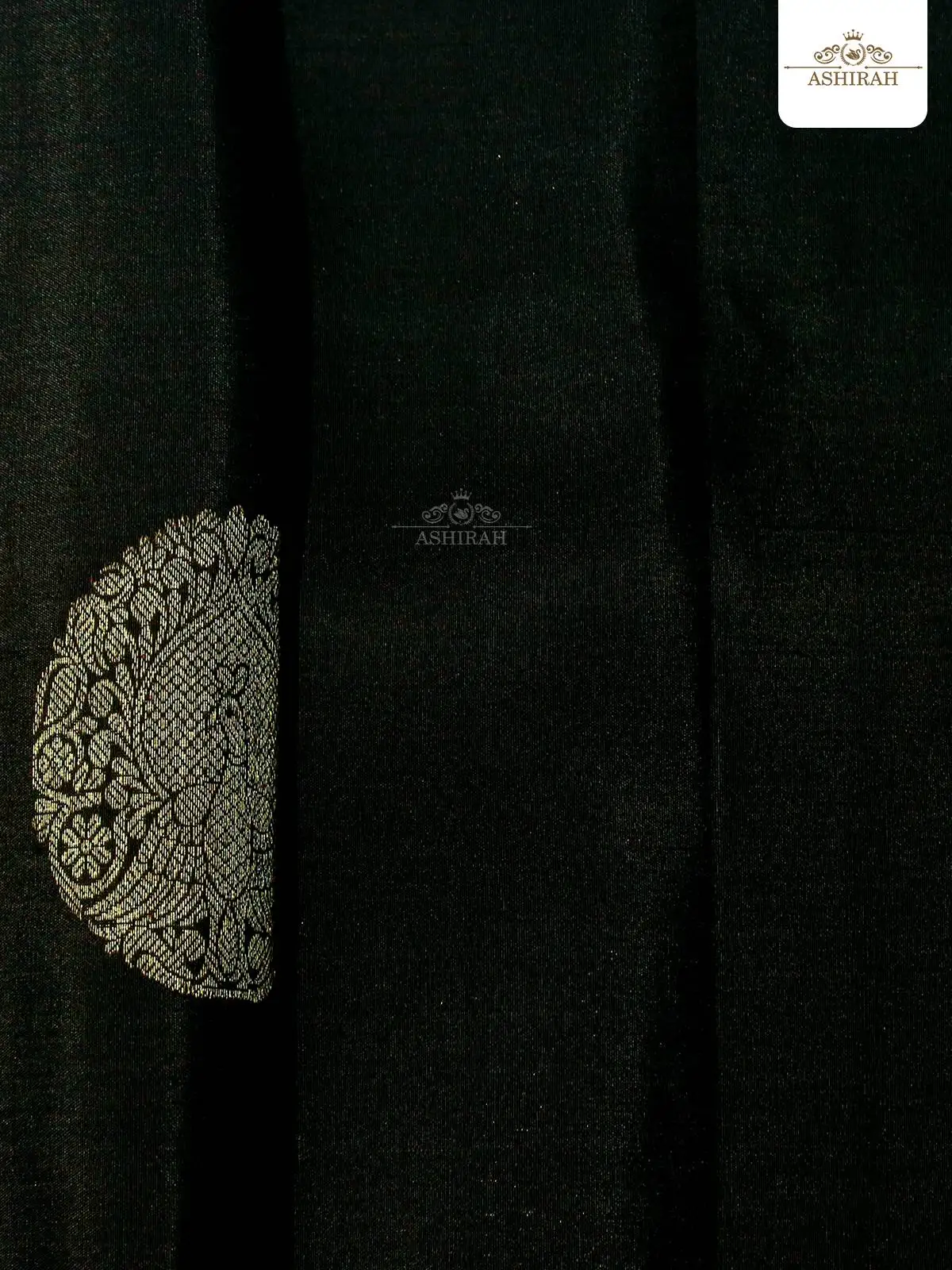 Black Pure Kanchipuram Silk Saree With Peacock Motifs On The Body And Paisley Motifs Zari Border