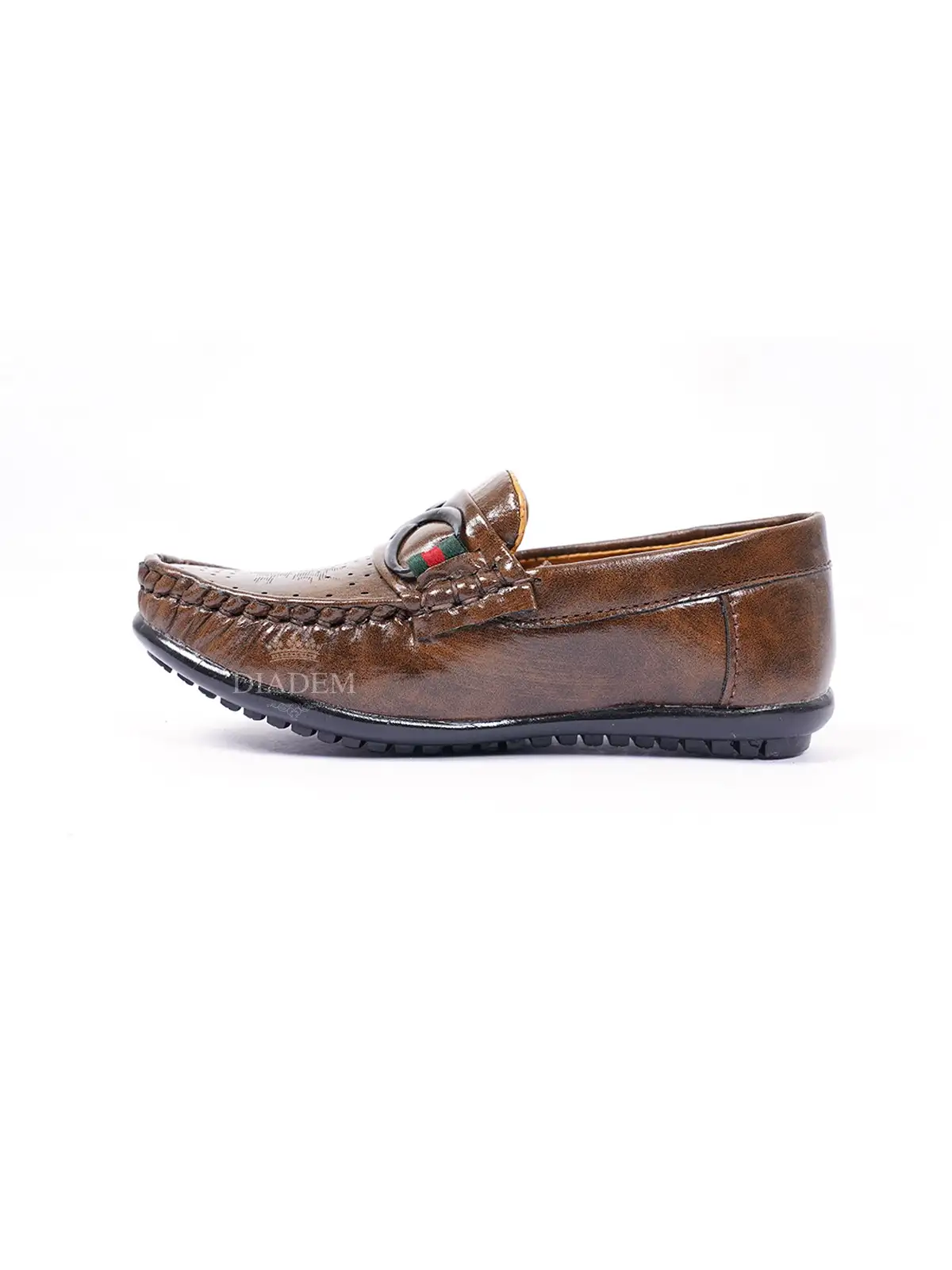 Unique Brown With Hollow Weave Holes Loafer