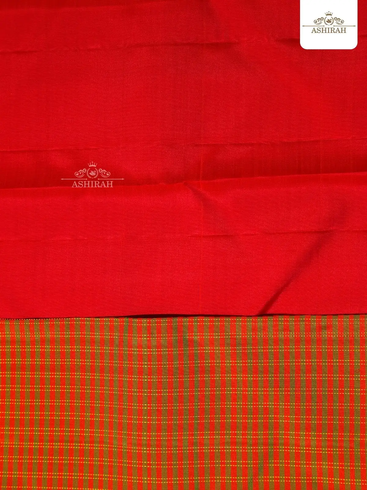 Multicolor Pure Kanchipuram Silk Saree With Checks Design On The Body And Plain Zari Border