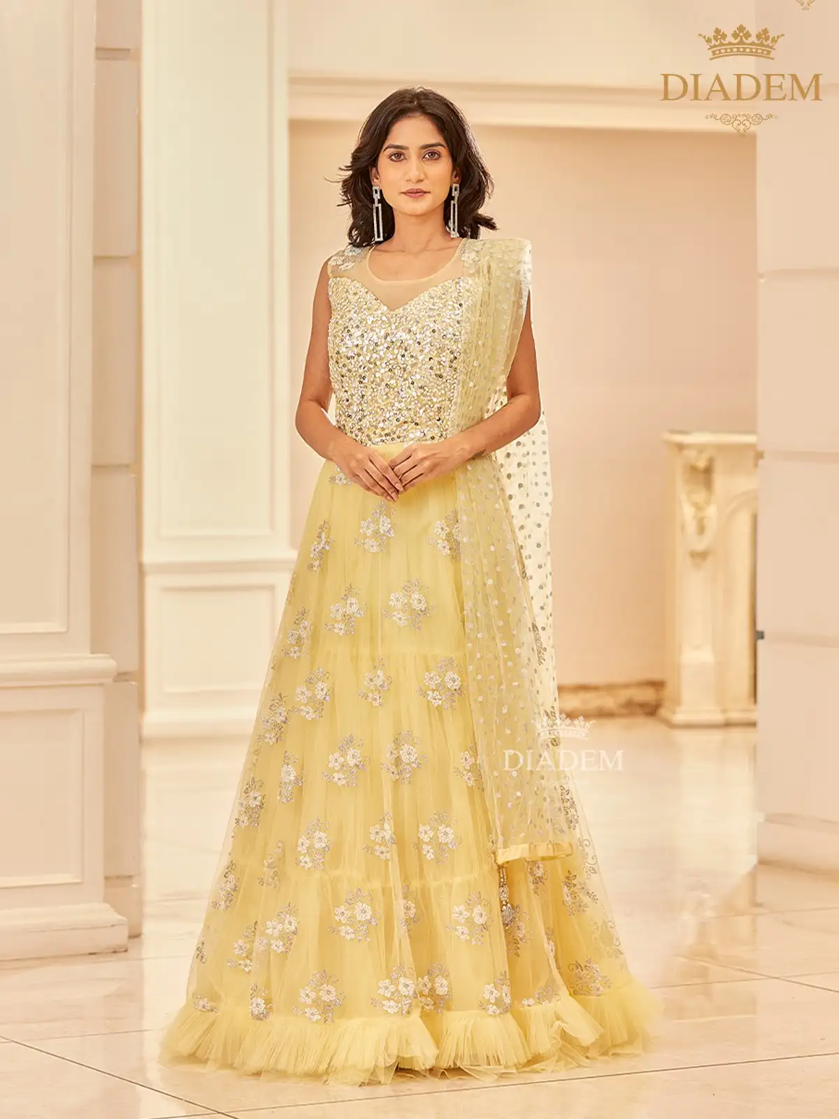 yellow gown | Yellow gown, Gowns, Model